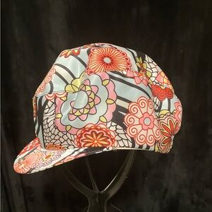 SILK newsboy style cap w/great colors! Pink, blue, red. Turn dull outfits FUN!